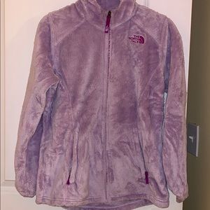 Fuzzy purple north face jacket!